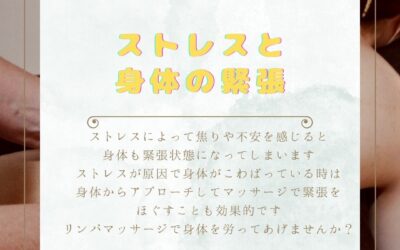 ストレスと身体の緊張　リンパ/むくみ/疲労/首肩こり